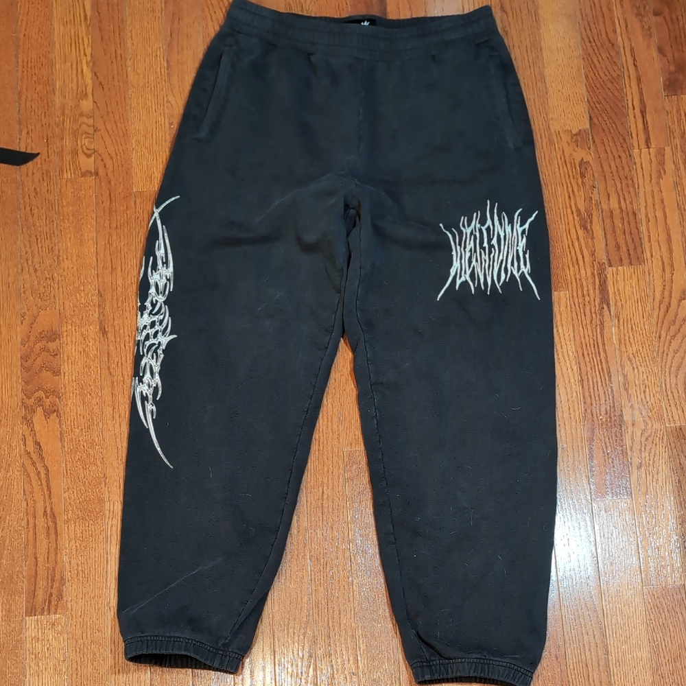 Welcome Skateboards Caste Pigment-Dyed Sweatpants Size L Black